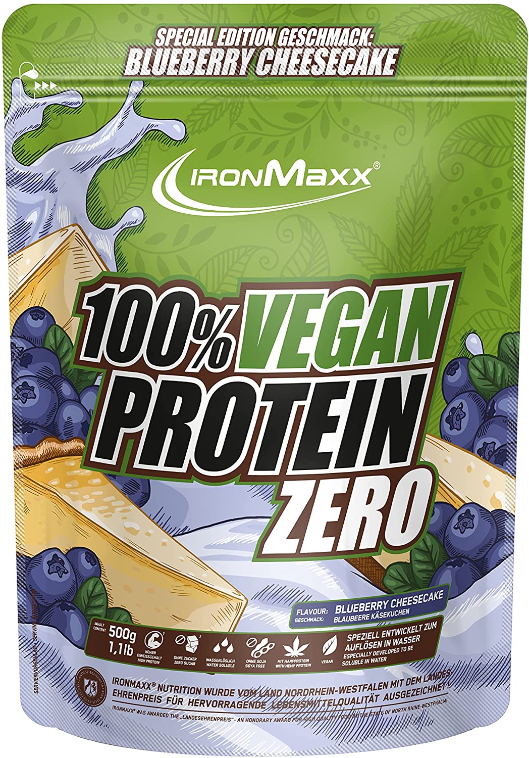 IronMaxx 100% Vegan Protein Zero 500g
