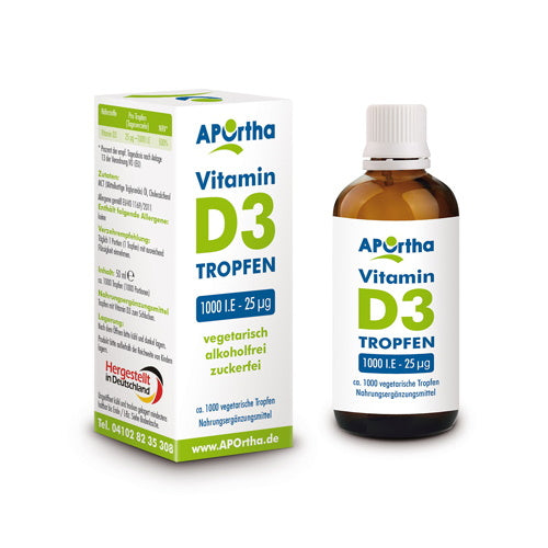 APOrtha Vitamin D3 Tropfen 1.000 I.E., 1.750 Tropfen