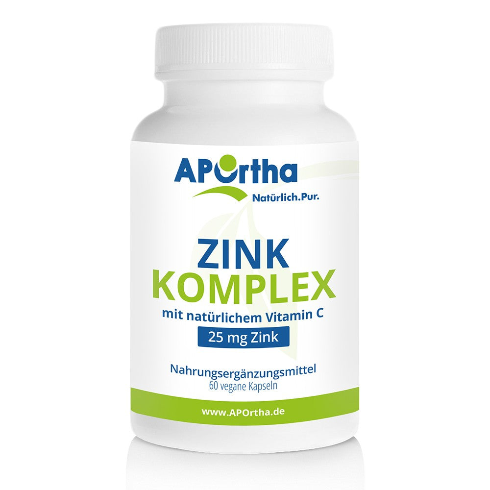APOrtha Zink Komplex + Vitamin C, 60 vegane Kapseln