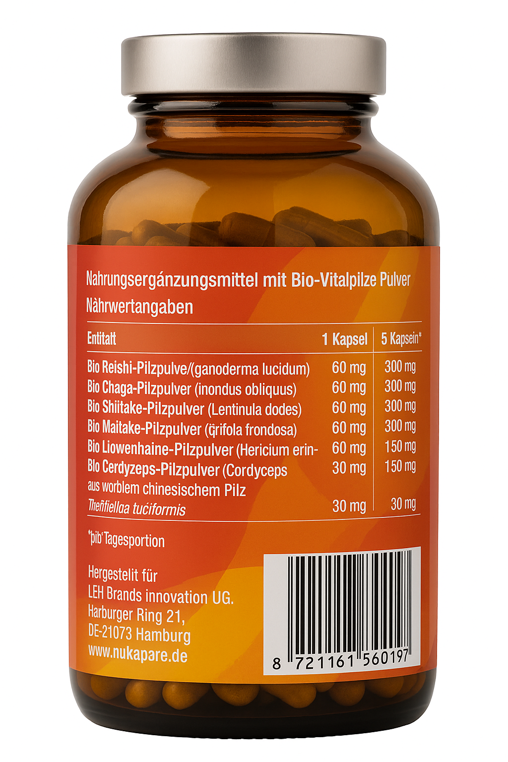 Nutrapure Bio Vitalpilz Komplex, 150 Kapseln