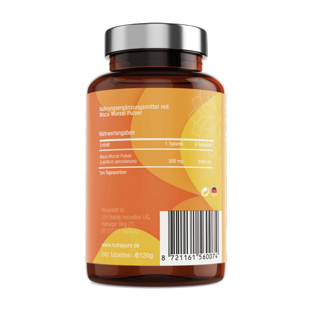 Nutrapure Bio Maca, 240 vegane Tabletten