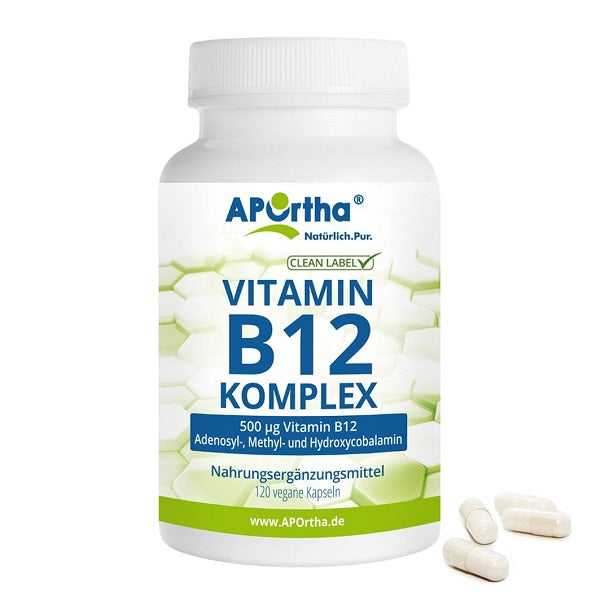 APOrtha Vitamin B12 Komplex 500µg, 120 vegane Kapseln