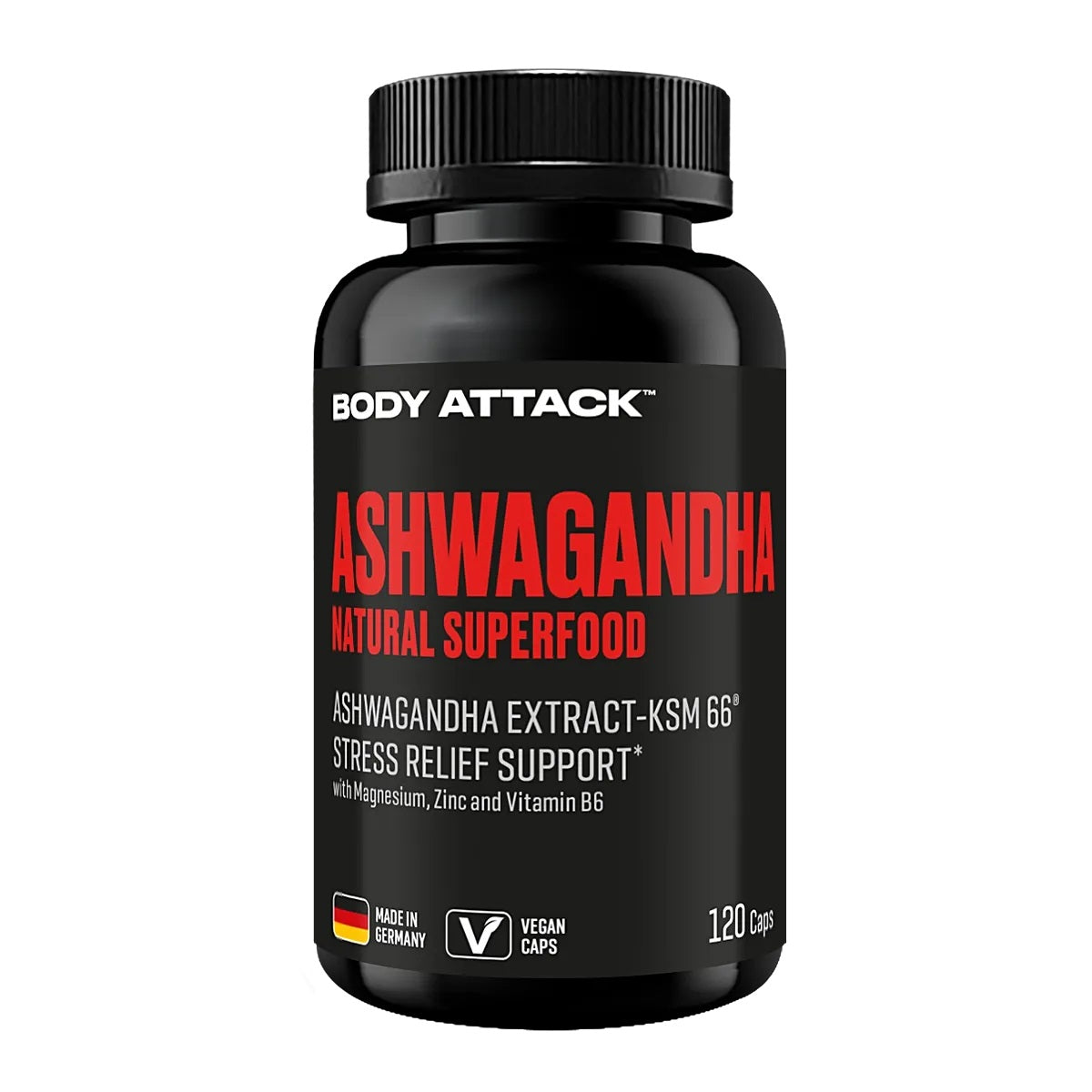 Body Attack Ashwagandha KSM-66, 120 Kapseln