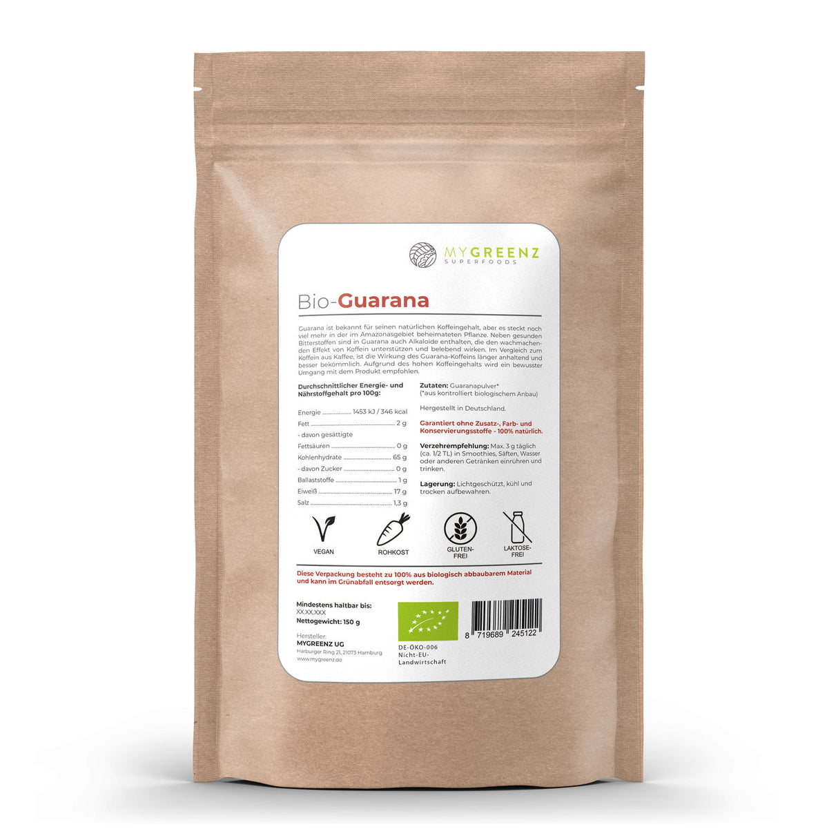 MyGreenz Bio-Guarana 150g