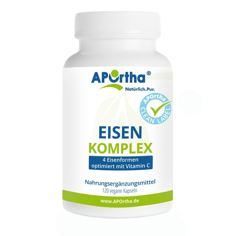 APOrtha Eisen Komplex + Vitamin C 120 vegane Kapseln